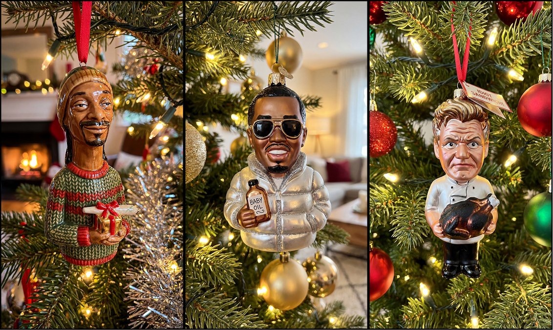 Prompt + How To - Funny Celebrity Christmas Ornaments (With AI)