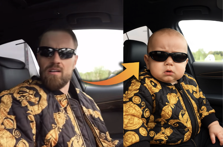 Joel Beukers als baby